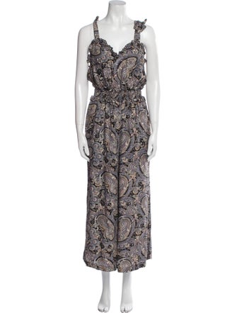 Rebecca Taylor Silk Paisley Print Jumpsuit