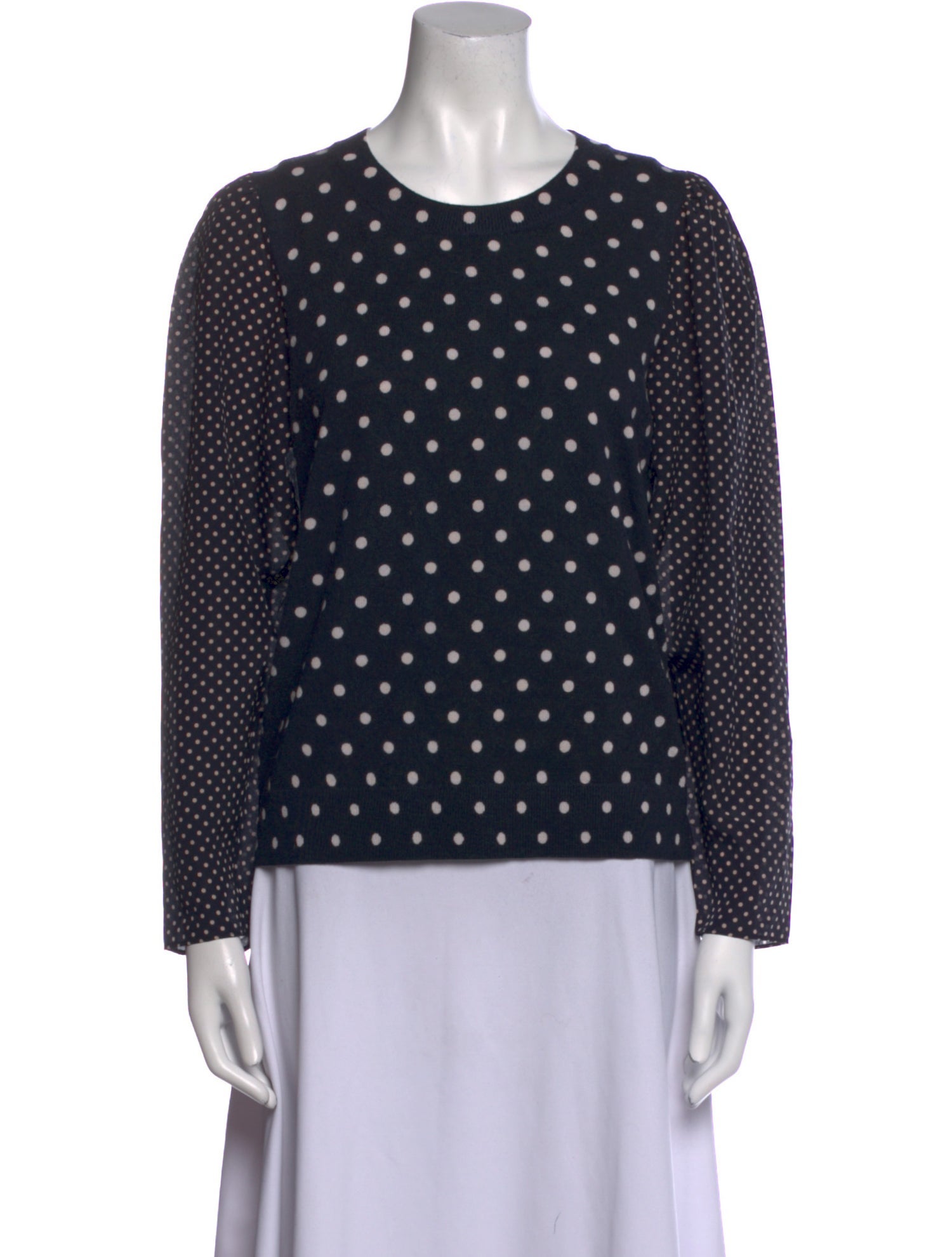 Rebecca Taylor Wool Polka Dot Print Sweater