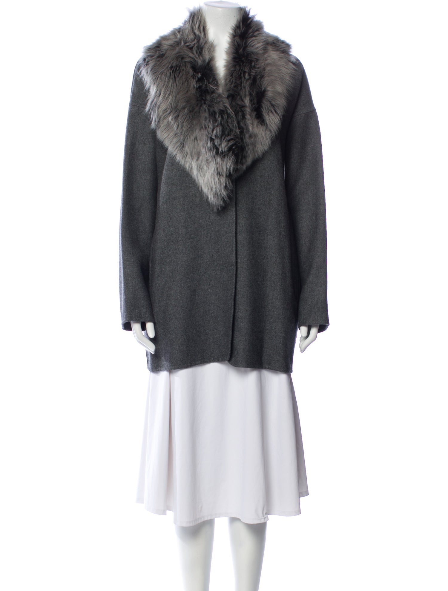 Rebecca Taylor Wool Fur Coat