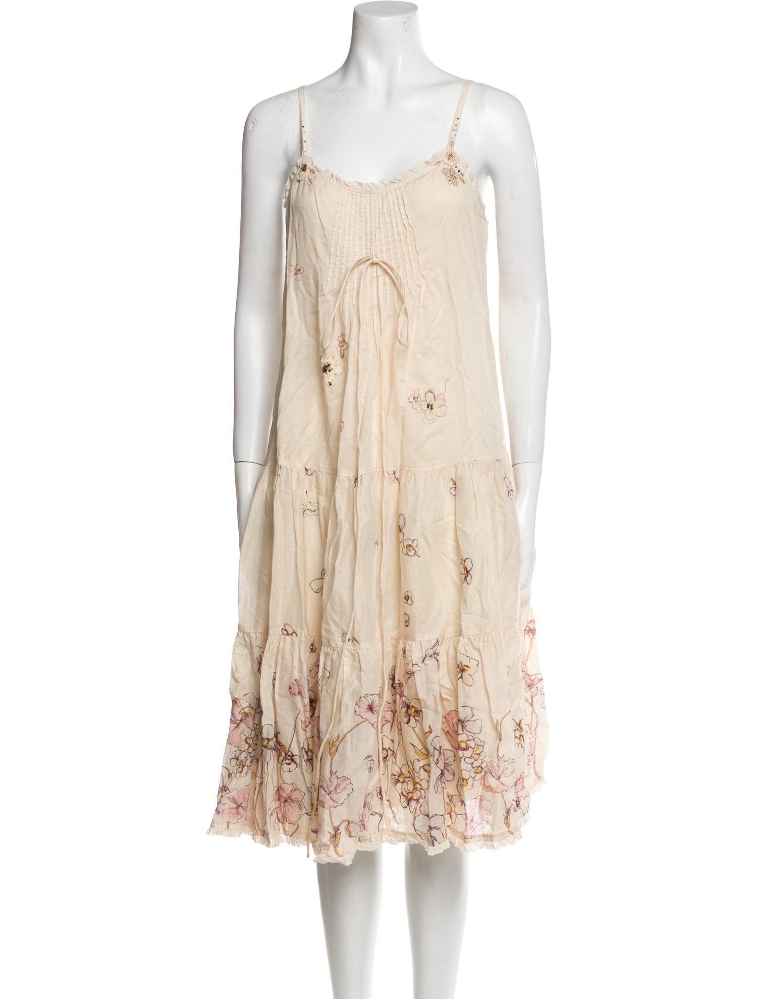 Rebecca Taylor Floral Print Midi Length Dress