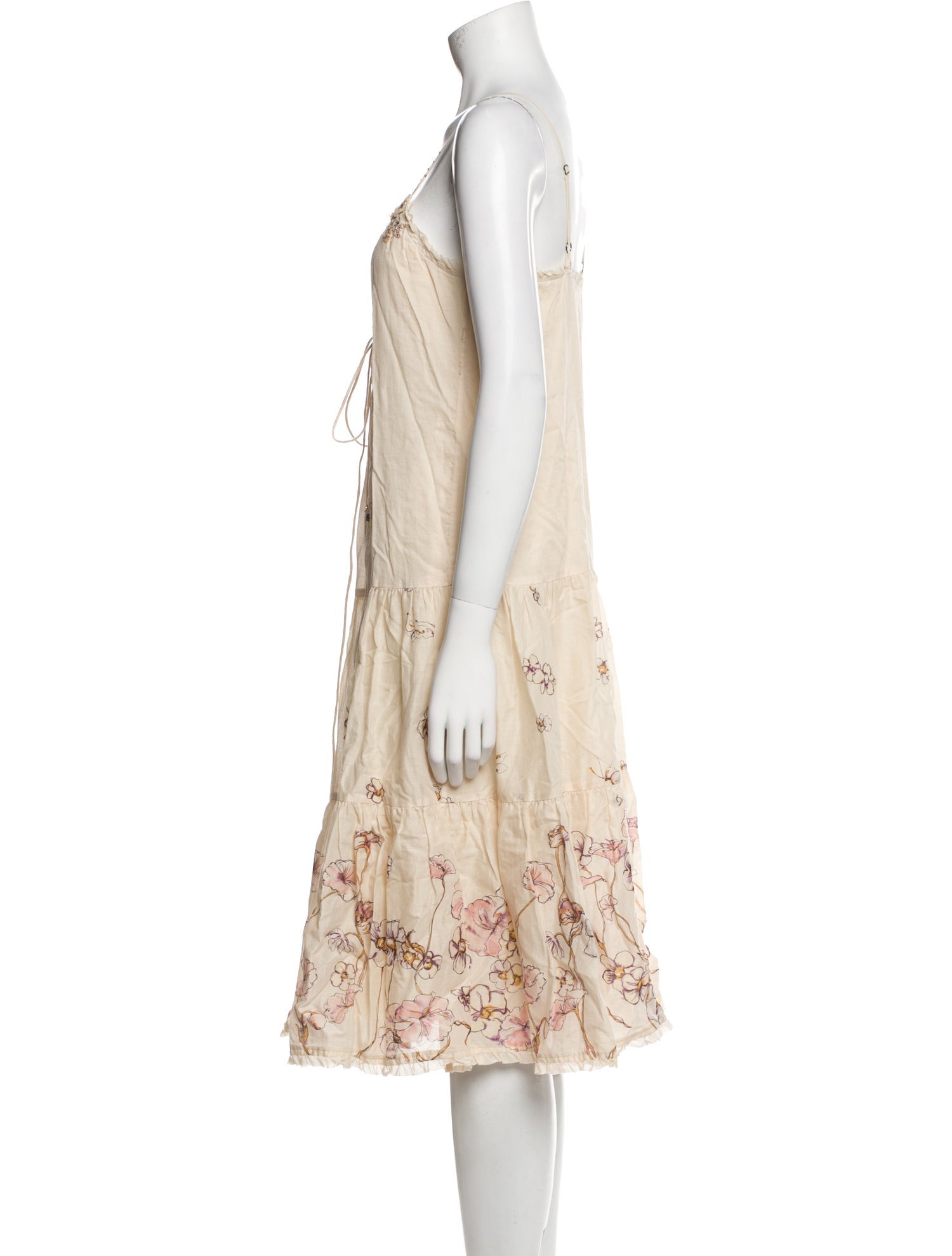 Rebecca Taylor Floral Print Midi Length Dress