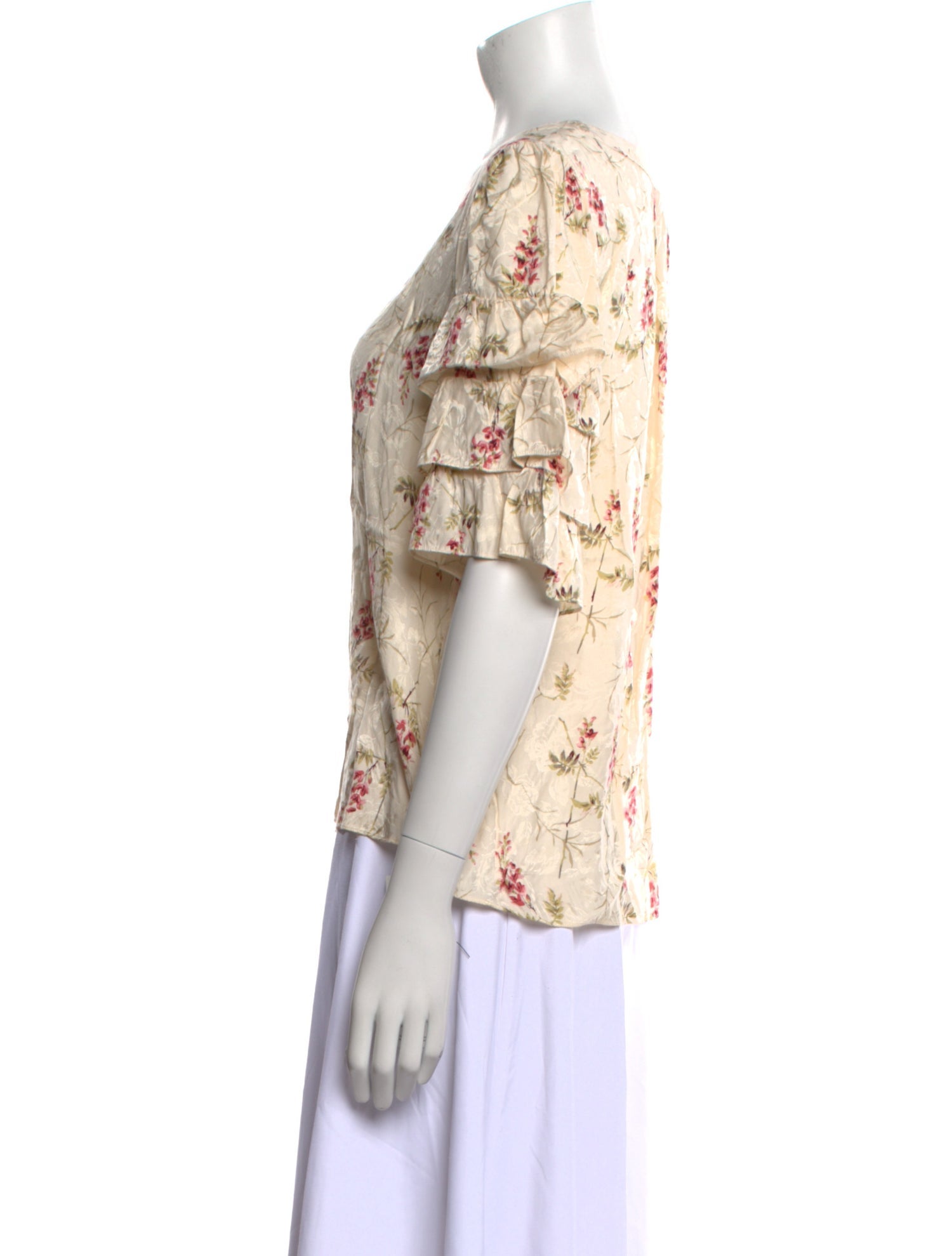 Rebecca Taylor Floral Print V-Neck Blouse w/ Tags