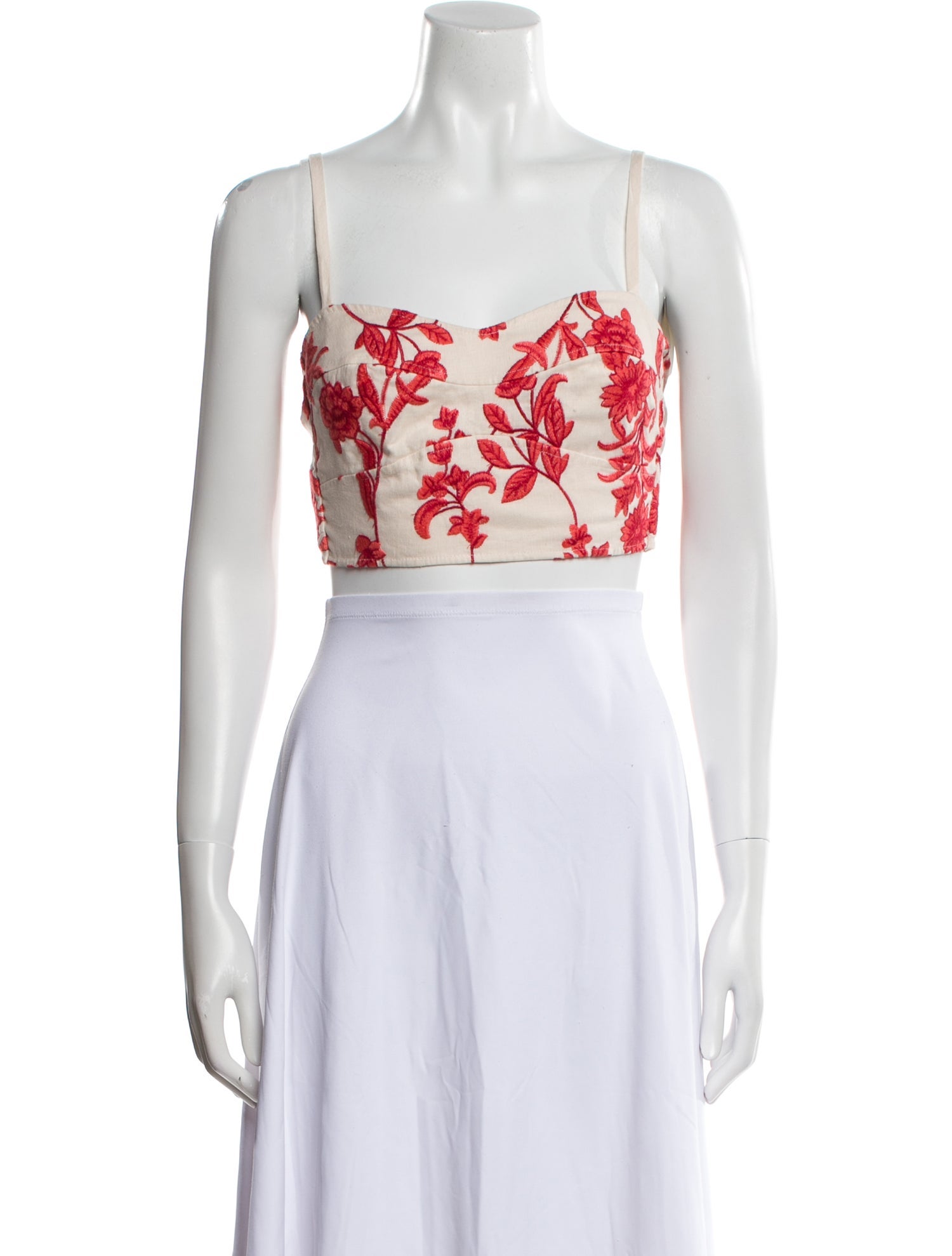 Rebecca Taylor Linen Floral Print Crop Top w/ Tags