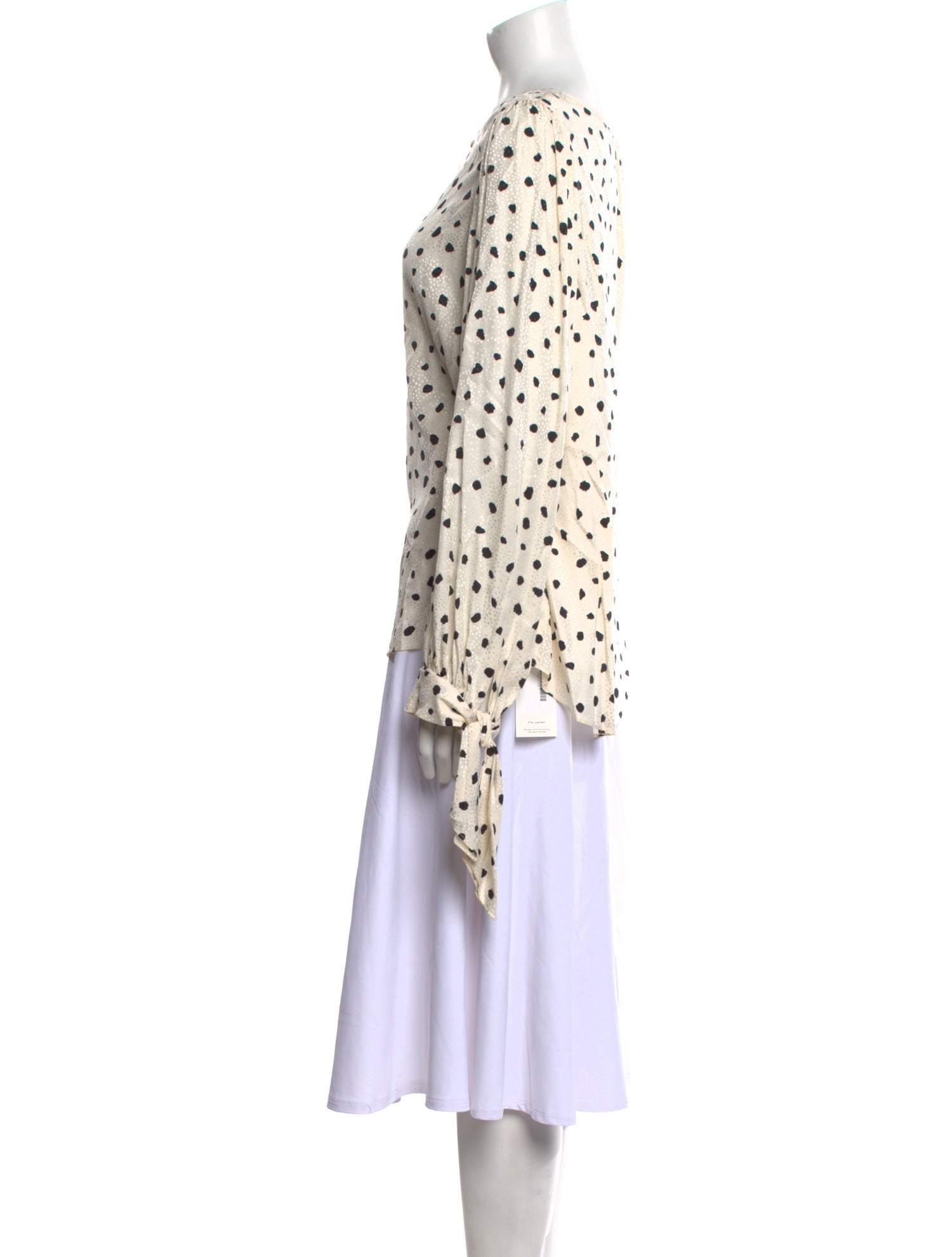 Rebecca Taylor Polka Dot Print Bateau Neckline Blouse w/ Tags