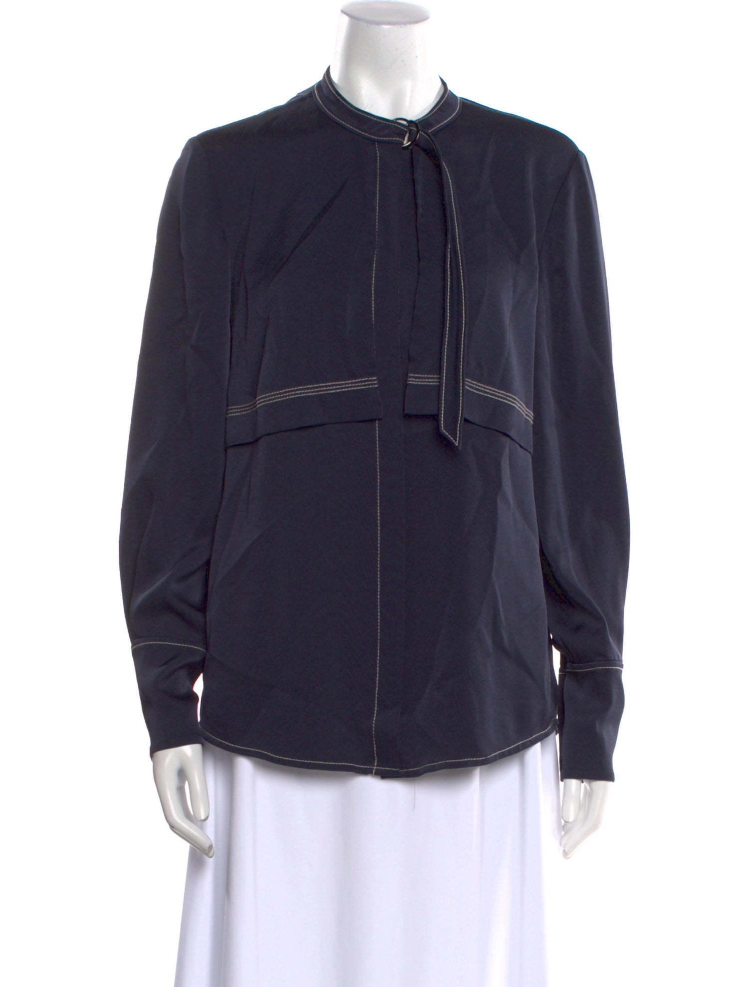 Rebecca Taylor Crew Neck Long Sleeve Button-Up Top w/ Tags