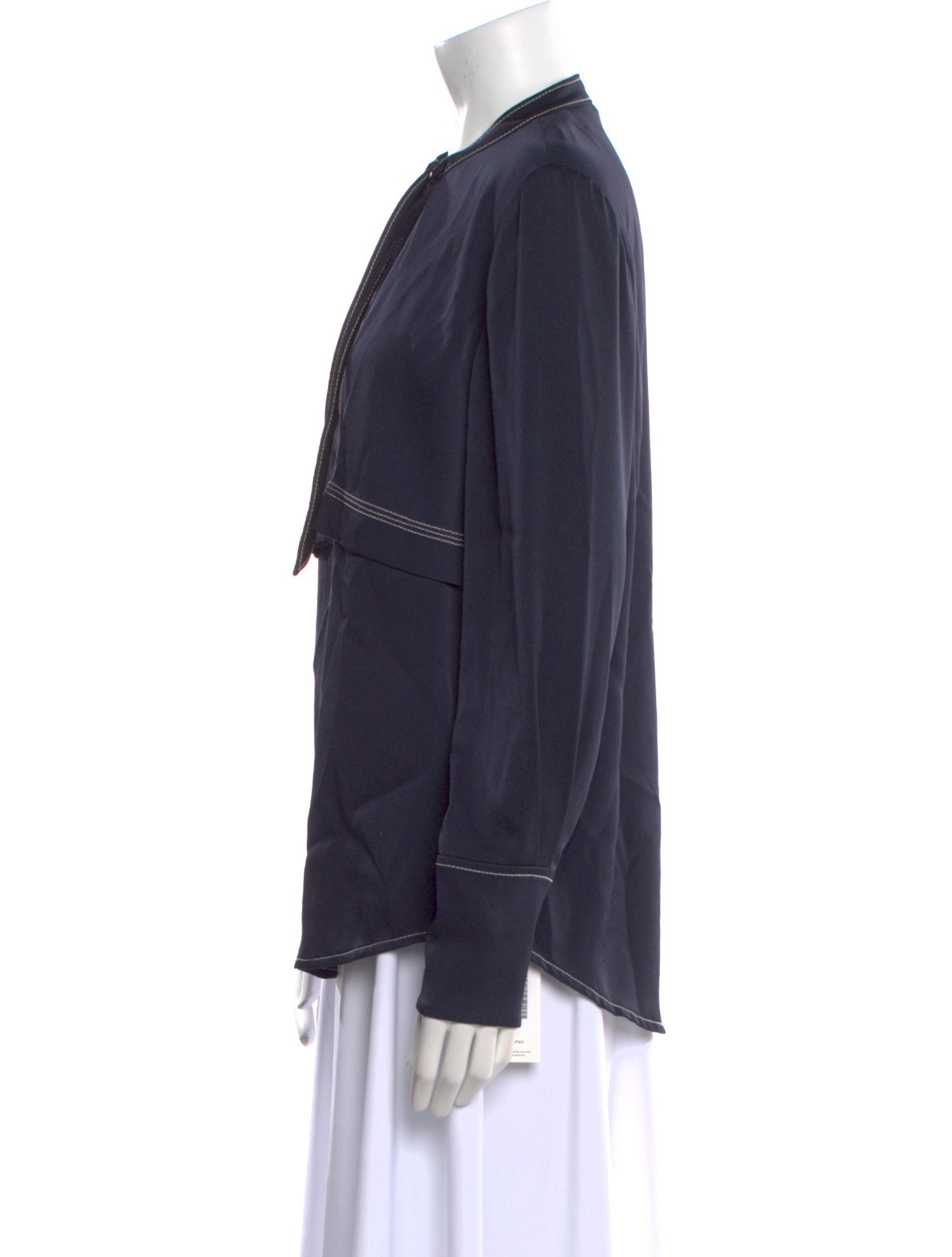 Rebecca Taylor Crew Neck Long Sleeve Button-Up Top w/ Tags