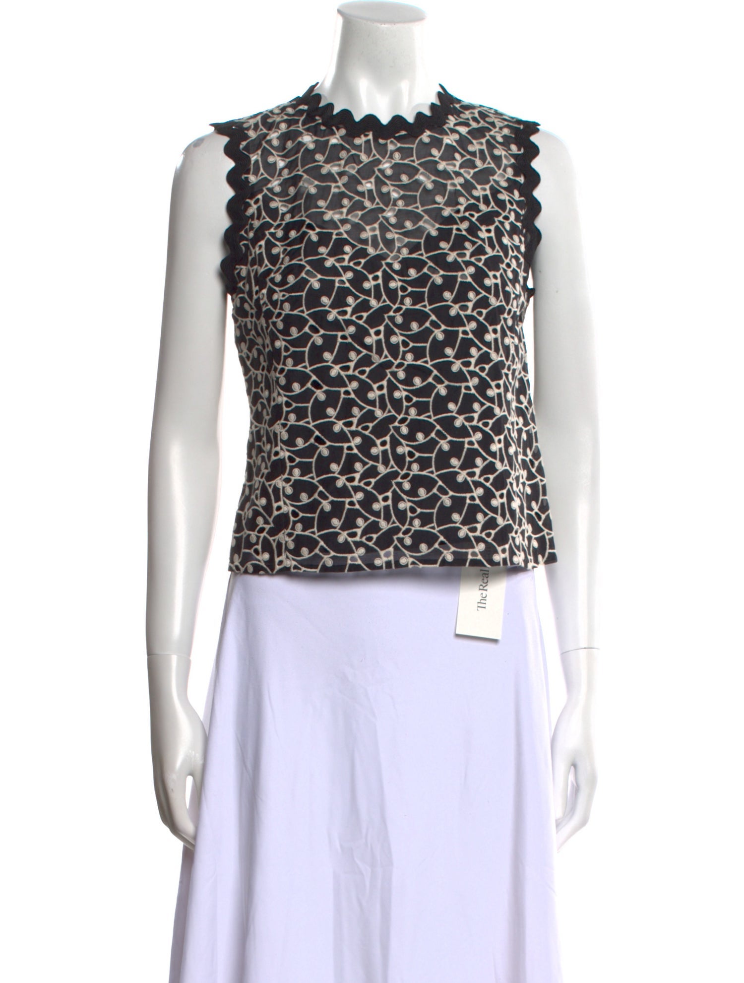 Rebecca Taylor Animal Print Crew Neck Crop Top