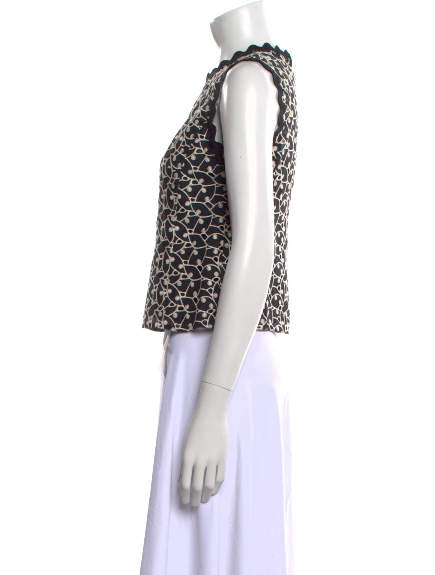 Rebecca Taylor Animal Print Crew Neck Crop Top