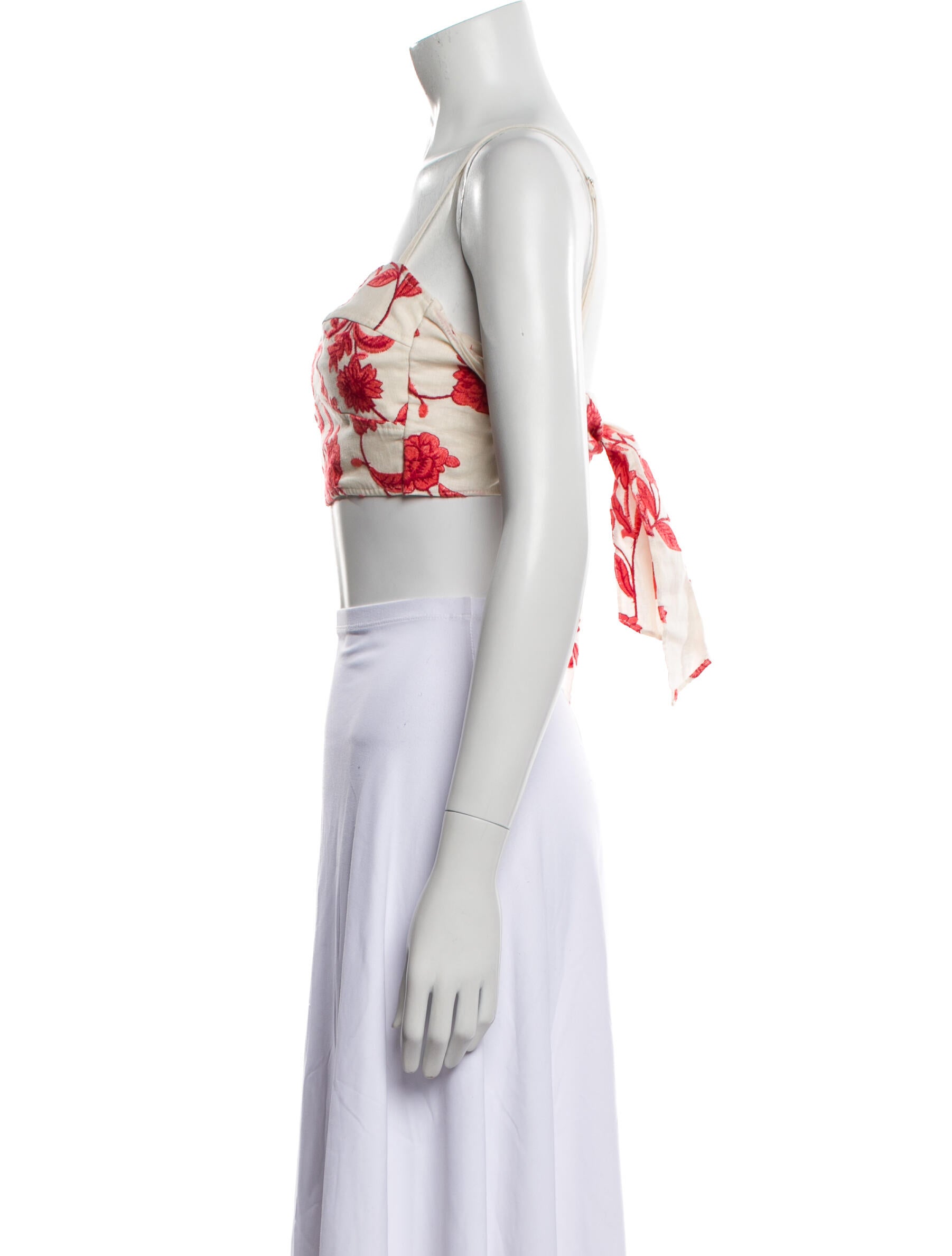 Rebecca Taylor Floral Print Square Neckline Crop Top w/ Tags