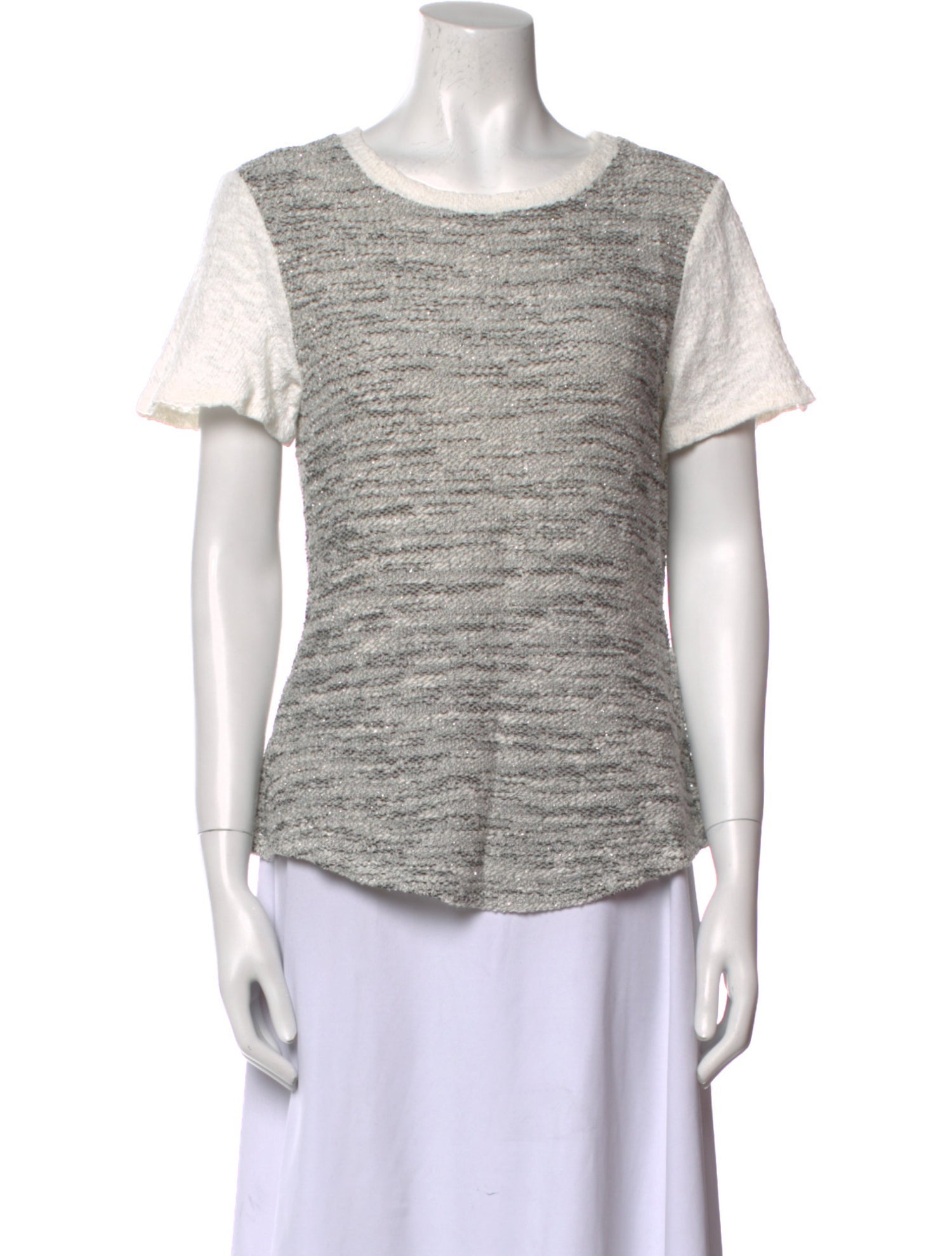 Rebecca Taylor Striped Scoop Neck Sweater