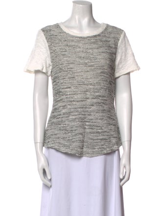 Rebecca Taylor Striped Scoop Neck Sweater