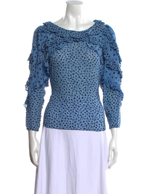 Rebecca Taylor Silk Animal Print Top