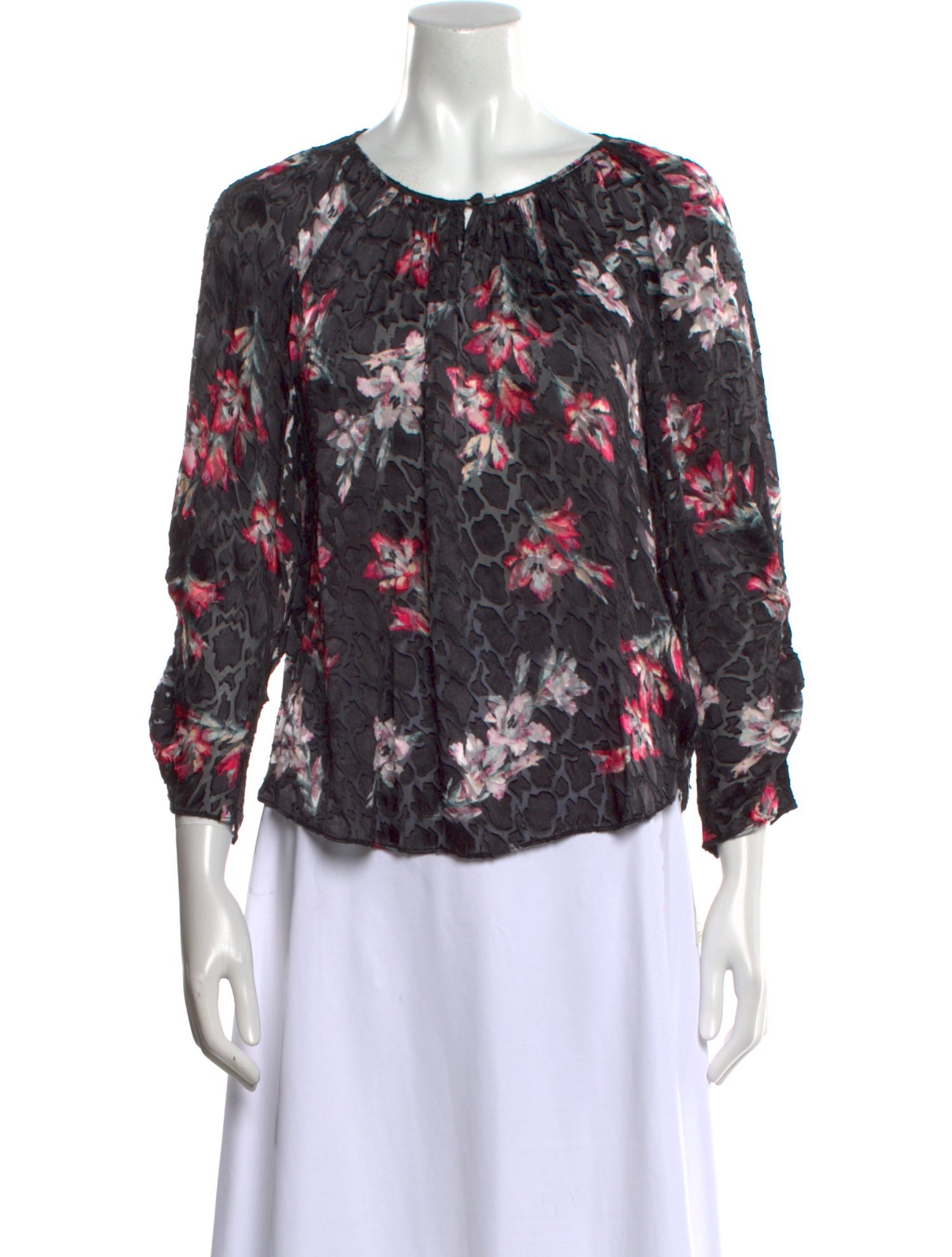 Rebecca Taylor Floral Print Scoop Neck Blouse w/ Tags