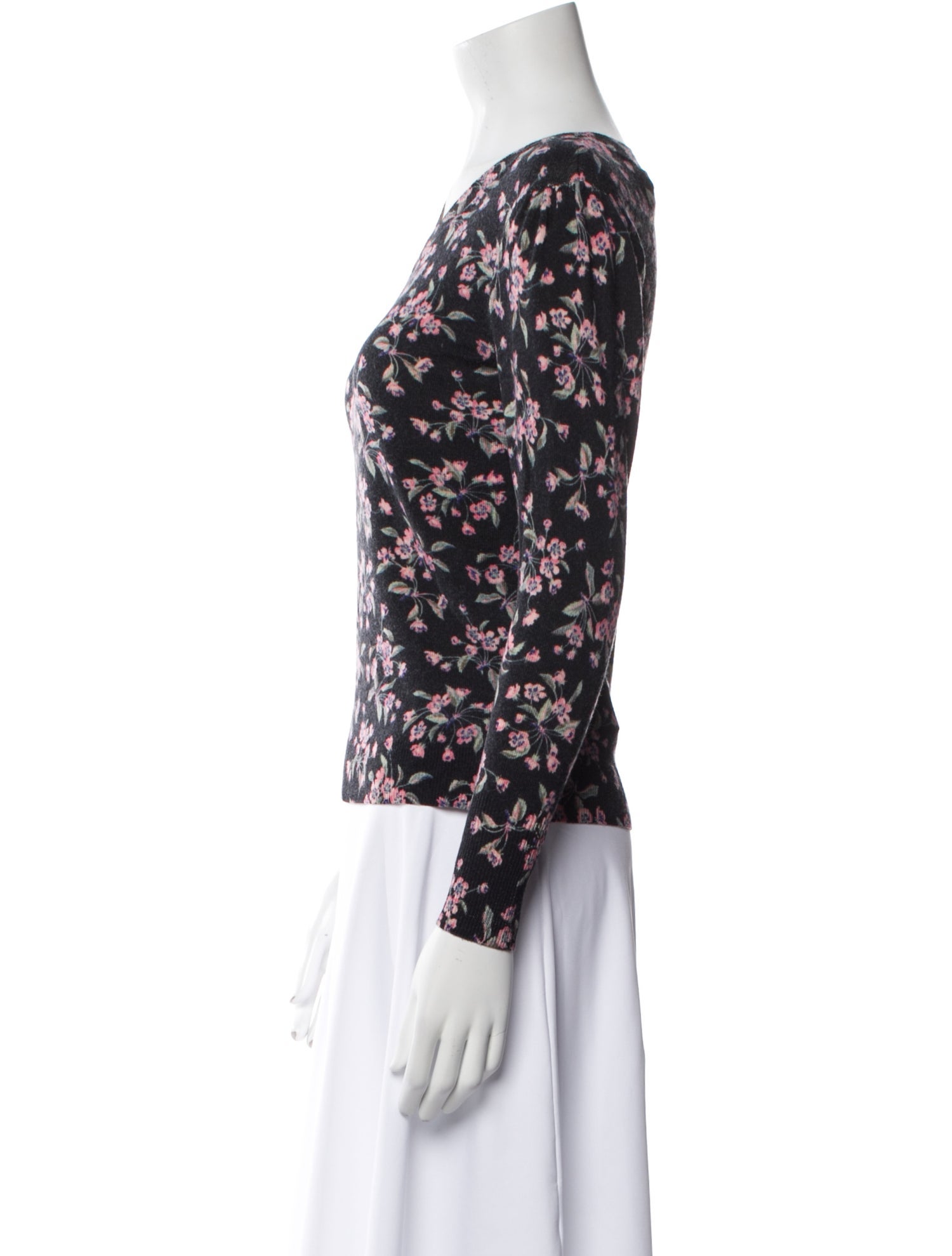 Rebecca Taylor Wool Floral Print Sweater