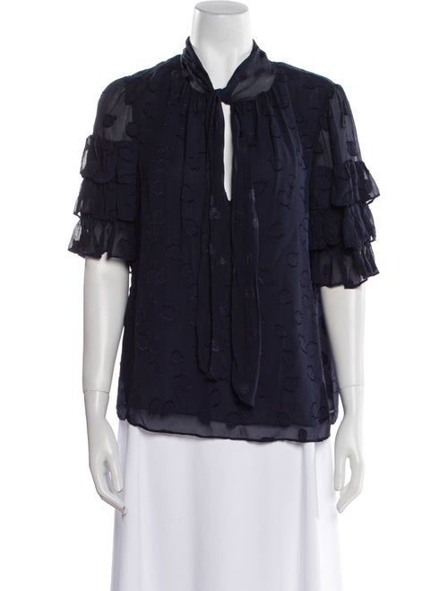 Rebecca Taylor Silk Mock Neck Blouse