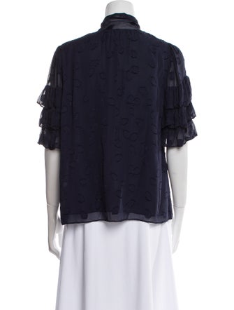 Rebecca Taylor Silk Mock Neck Blouse