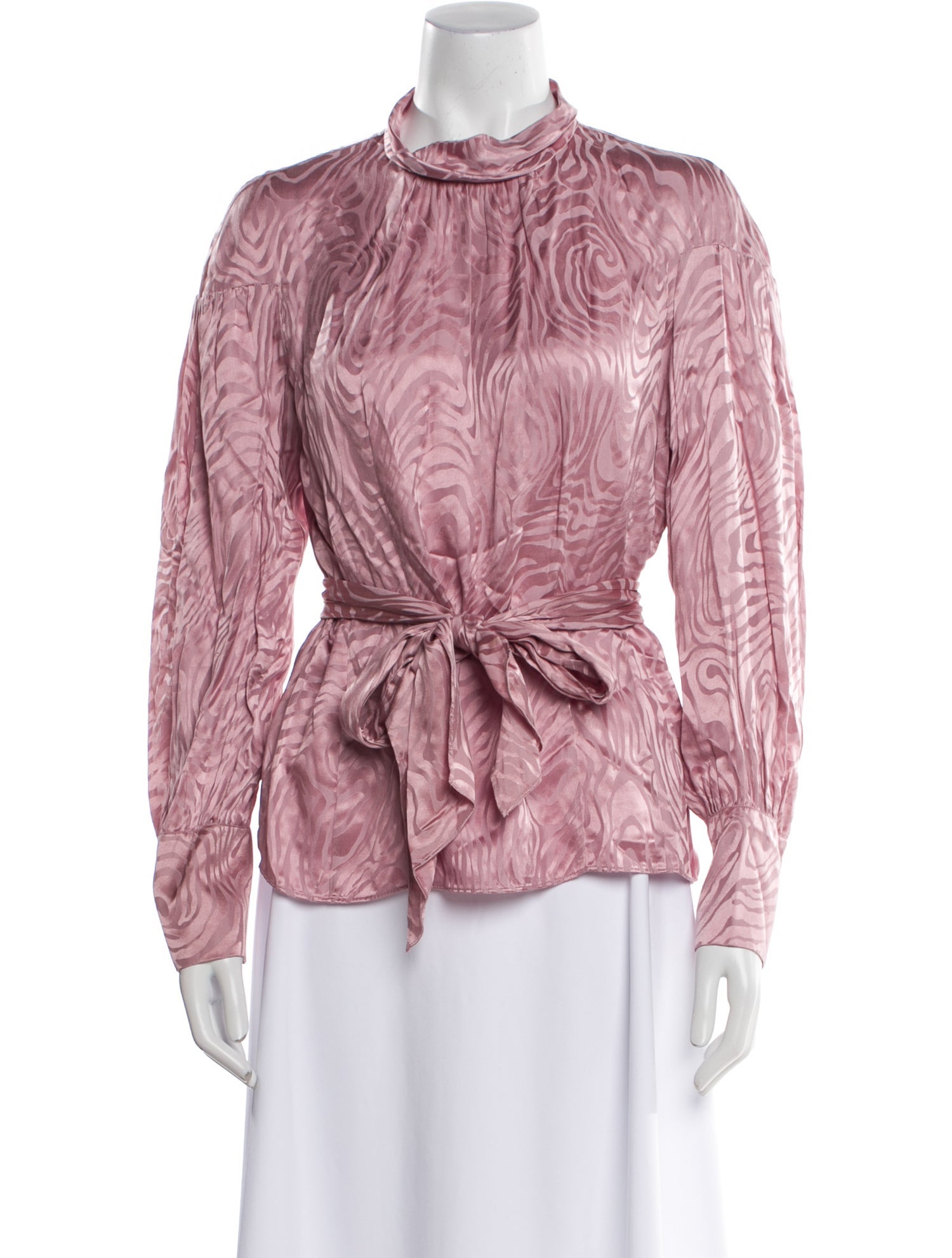 Rebecca Taylor Printed Mock Neck Blouse