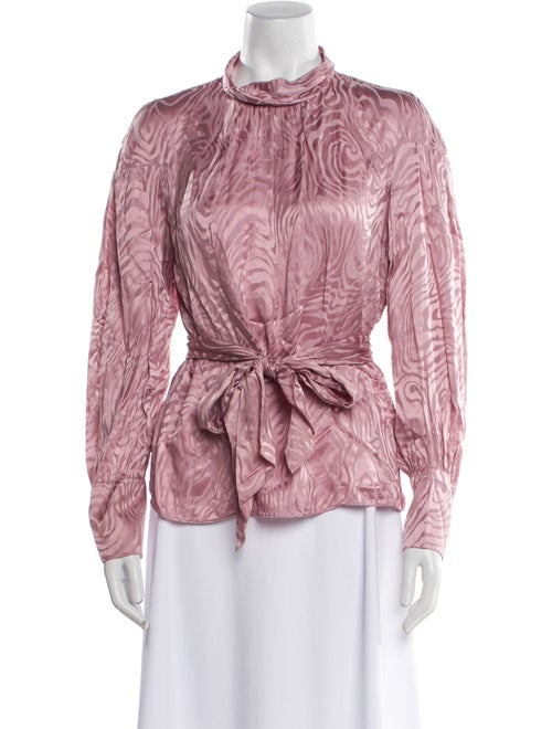 Rebecca Taylor Printed Mock Neck Blouse