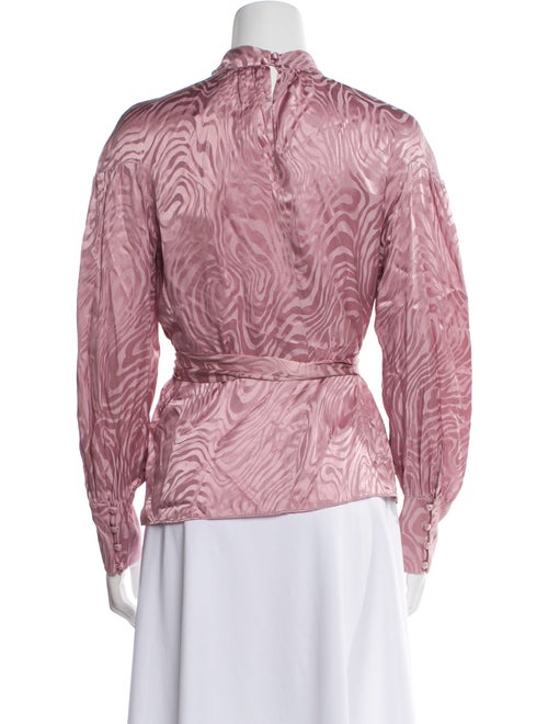 Rebecca Taylor Printed Mock Neck Blouse