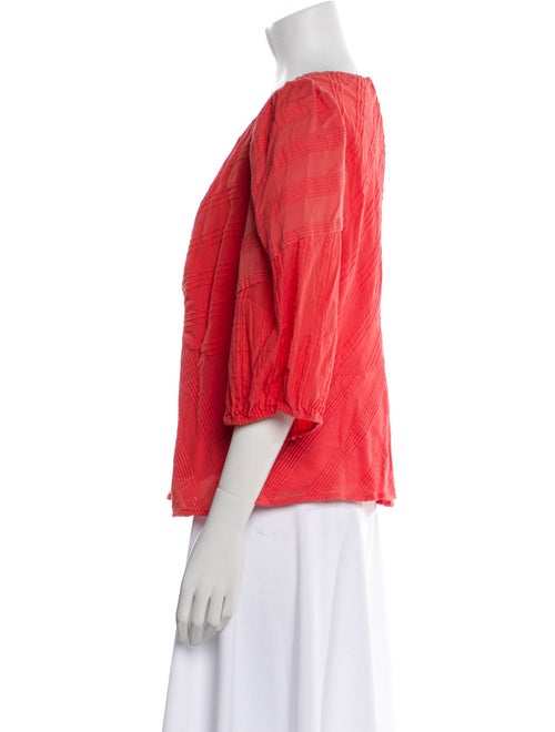 Rebecca Taylor V-Neck Three-Quarter Sleeve Blouse