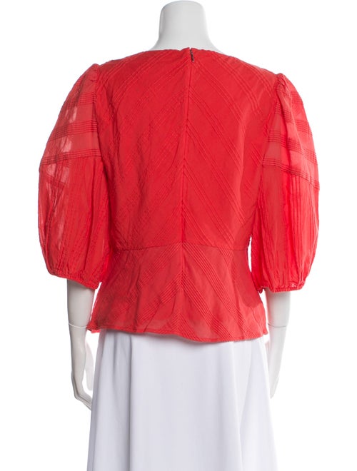 Rebecca Taylor V-Neck Three-Quarter Sleeve Blouse