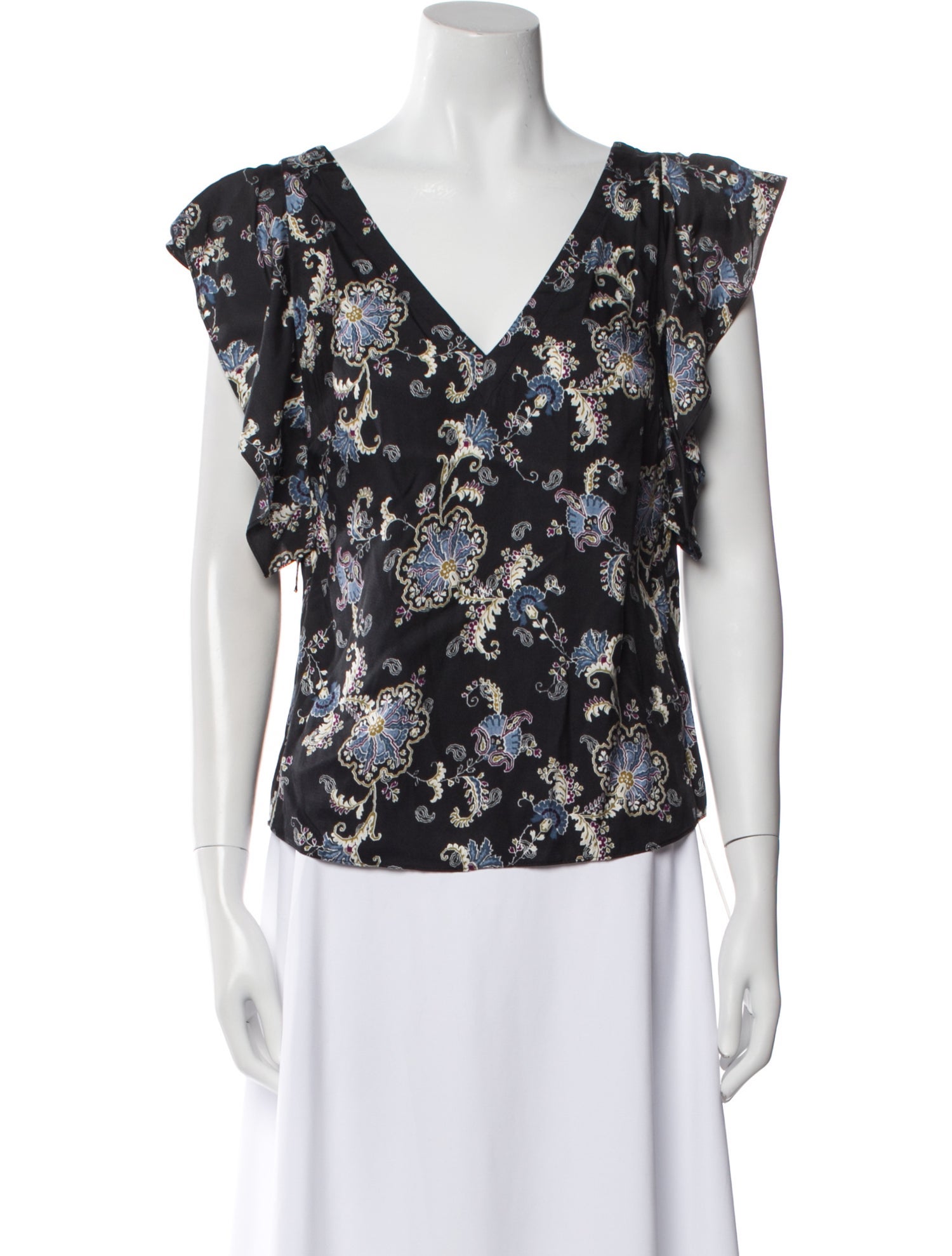 Rebecca Taylor Floral Print V-Neck Blouse w/ Tags