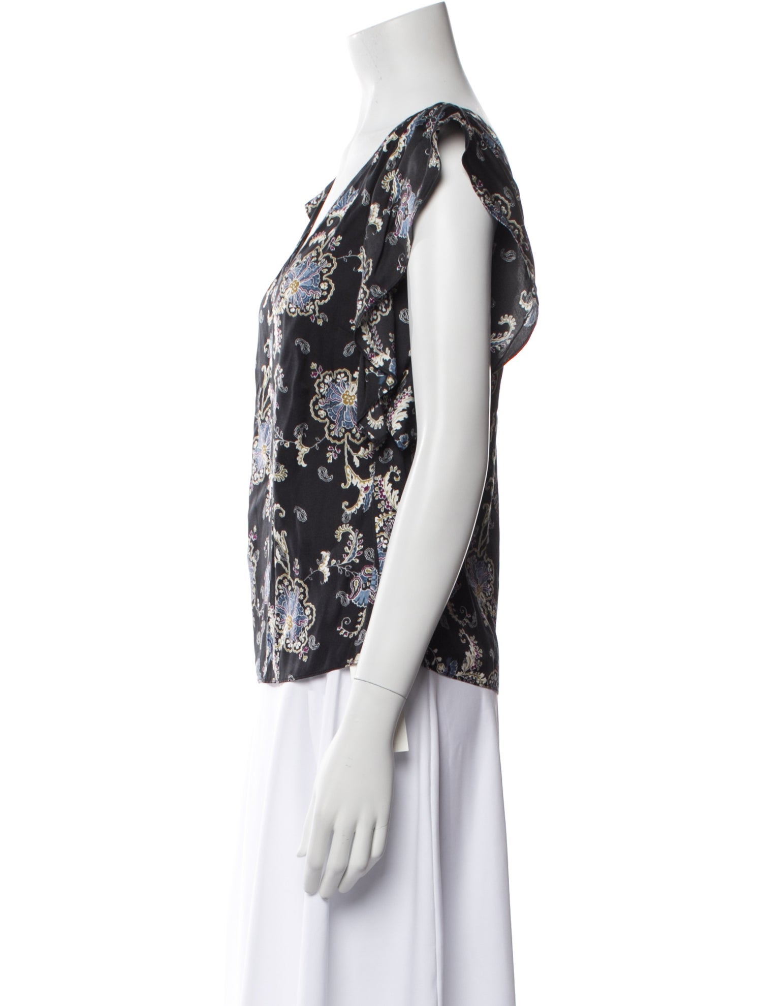 Rebecca Taylor Floral Print V-Neck Blouse w/ Tags