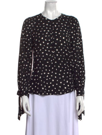 Rebecca Taylor Silk Polka Dot Print Blouse