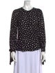 Rebecca Taylor Silk Polka Dot Print Blouse