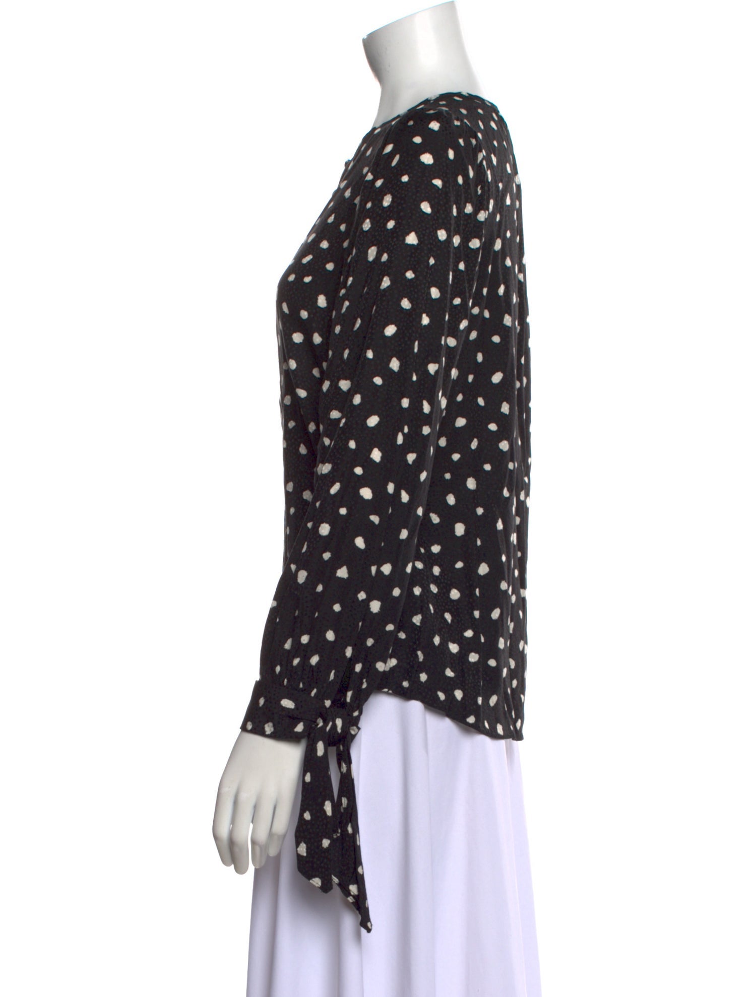 Rebecca Taylor Silk Polka Dot Print Blouse