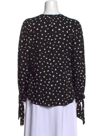 Rebecca Taylor Silk Polka Dot Print Blouse