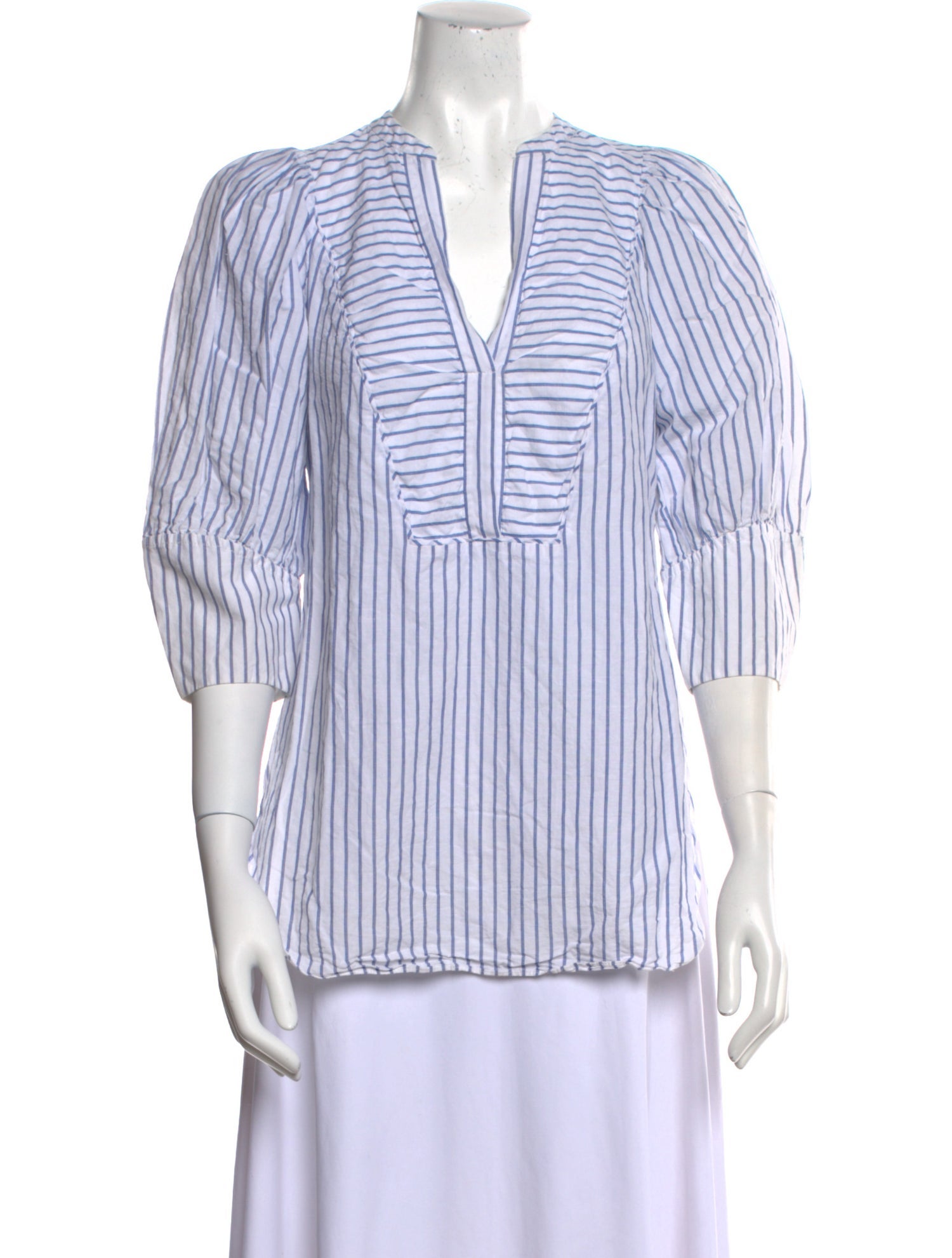 Rebecca Taylor Striped V-Neck Blouse