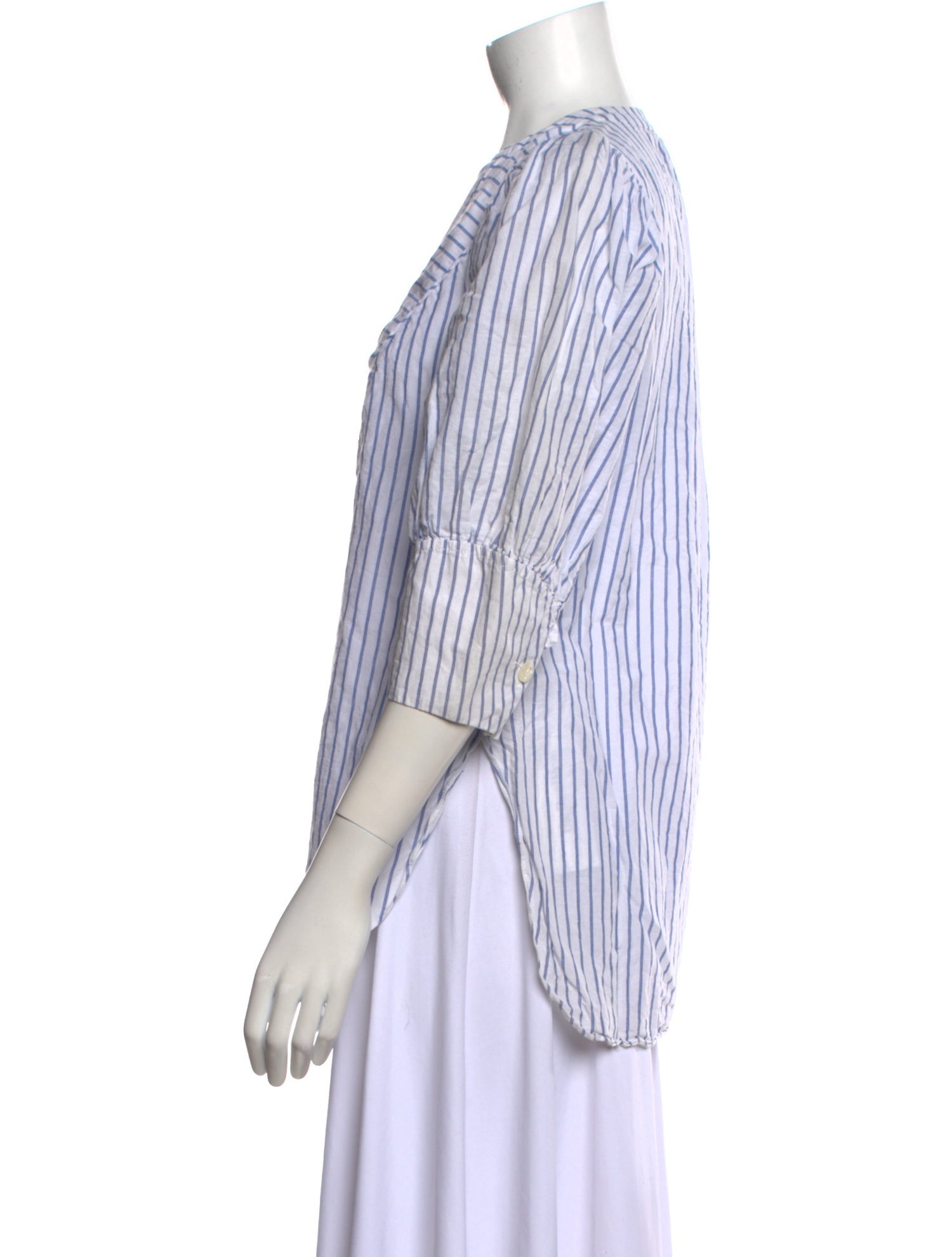 Rebecca Taylor Striped V-Neck Blouse