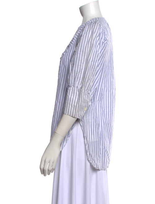 Rebecca Taylor Striped V-Neck Blouse