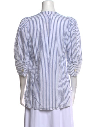 Rebecca Taylor Striped V-Neck Blouse