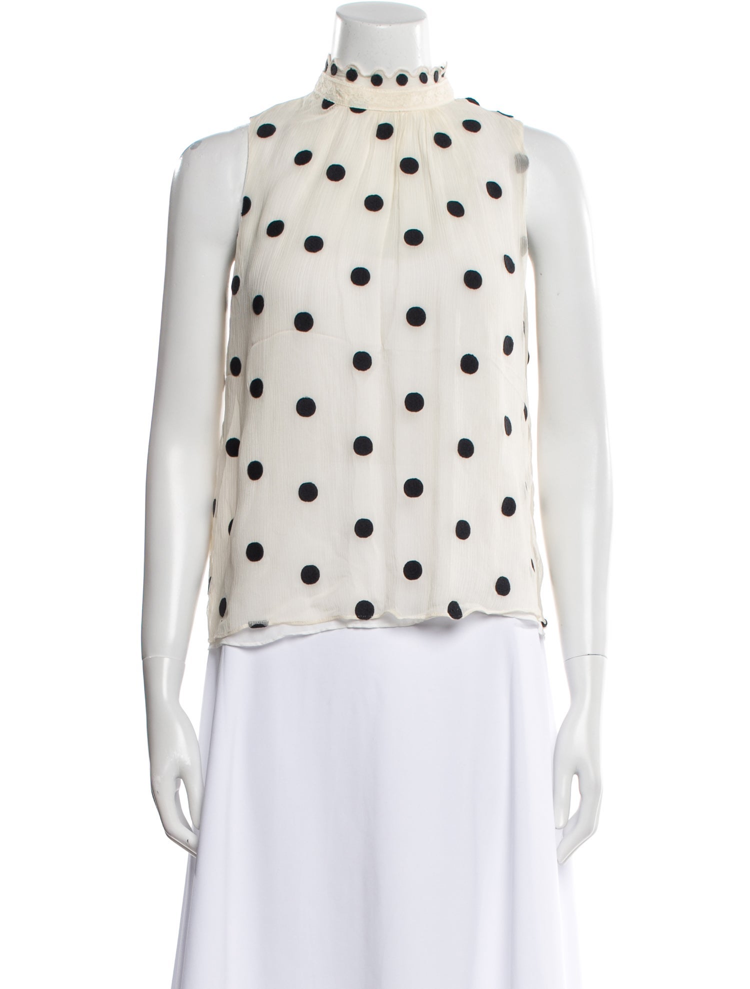 Rebecca Taylor Silk Polka Dot Print Blouse