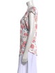 Rebecca Taylor Linen Floral Print T-Shirt
