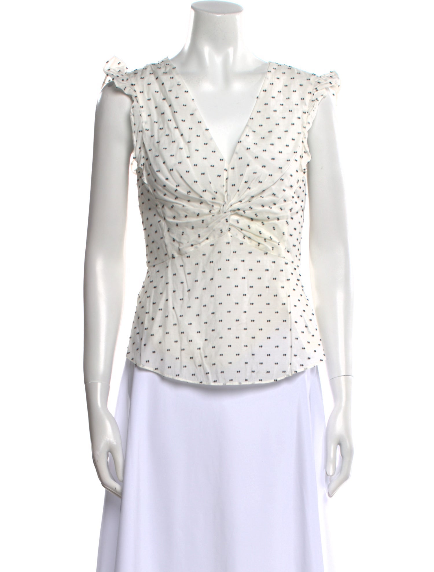 Rebecca Taylor Polka Dot Print V-Neck Blouse