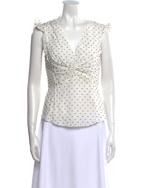 Rebecca Taylor Polka Dot Print V-Neck Blouse