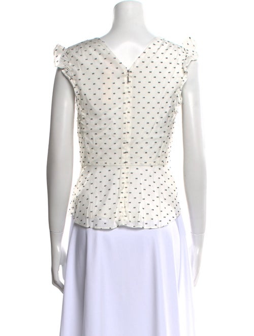 Rebecca Taylor Polka Dot Print V-Neck Blouse