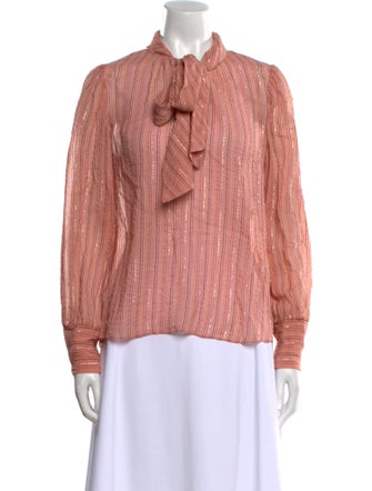 Rebecca Taylor Mock Neck Long Sleeve Blouse