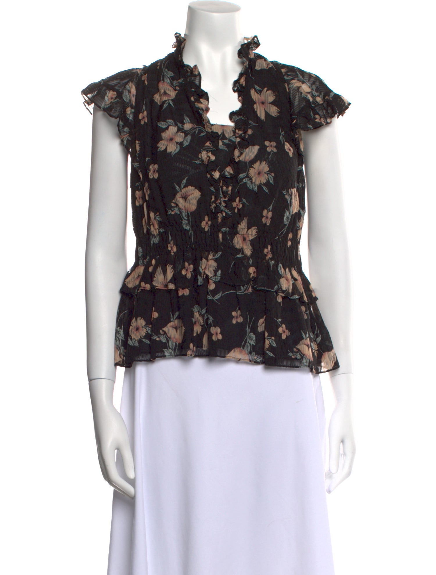 Rebecca Taylor Silk Floral Print Blouse