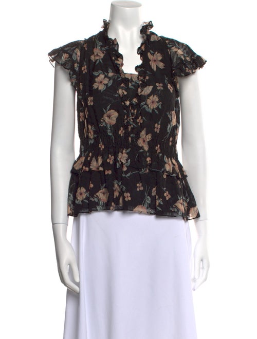 Rebecca Taylor Silk Floral Print Blouse