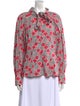 Rebecca Taylor Floral Print Mock Neck Blouse