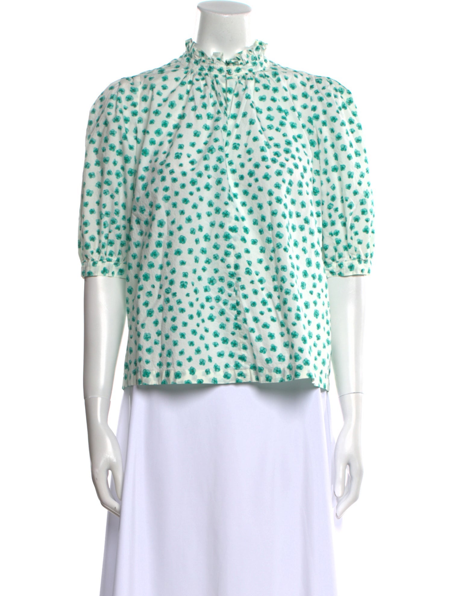 Rebecca Taylor Printed Mock Neck Blouse