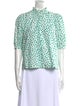 Rebecca Taylor Printed Mock Neck Blouse
