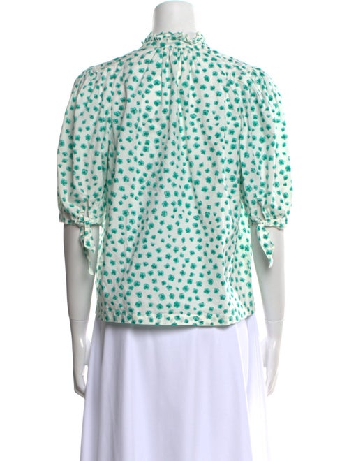 Rebecca Taylor Printed Mock Neck Blouse