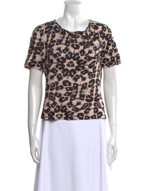 Rebecca Taylor Linen Animal Print T-Shirt