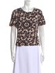 Rebecca Taylor Linen Animal Print T-Shirt