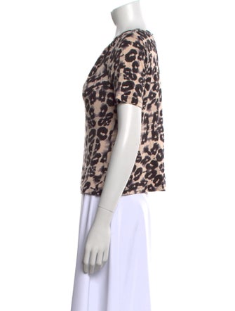 Rebecca Taylor Linen Animal Print T-Shirt